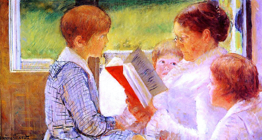  Mary Cassatt Mrs Cassatt Reading to Her Grandchildren - Hand Painted Oil Painting