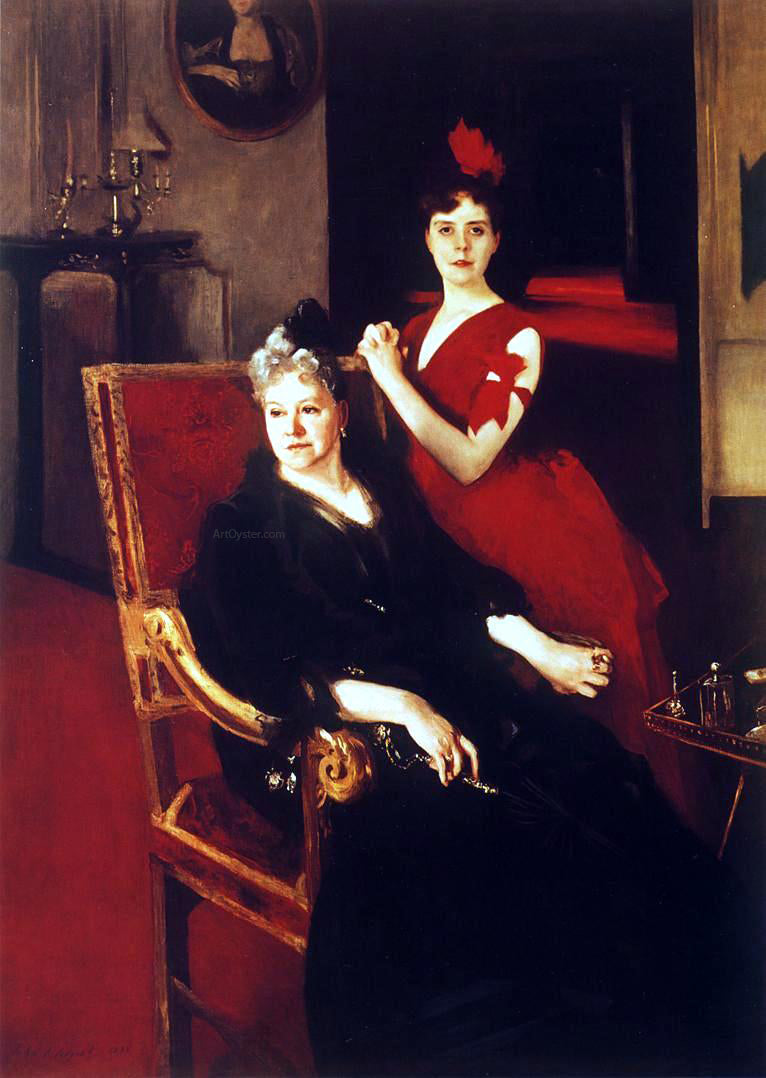 John Singer Sargent Mrs. Edward Burckhardt and her Daughter Louise - Hand Painted Oil Painting