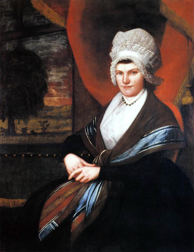 Ralph Earl Mrs. Elijah Dewey (Mary Schenck) - Hand Painted Oil Painting