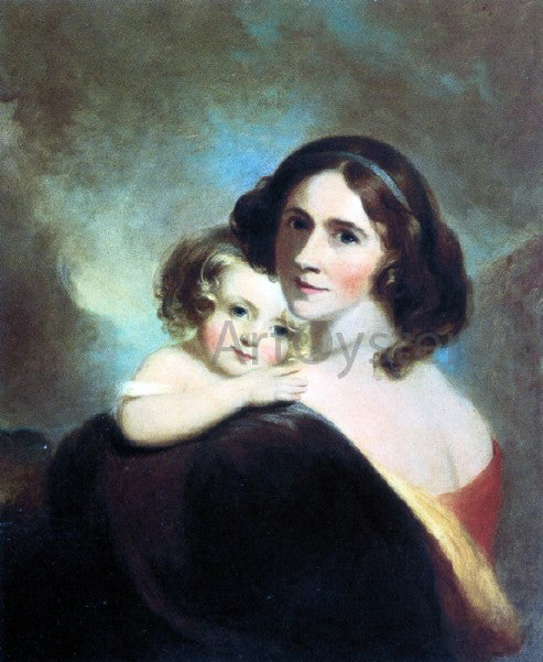 Thomas Sully Mrs Fitzgerald and her Daughter Matilda - Hand Painted Oil Painting