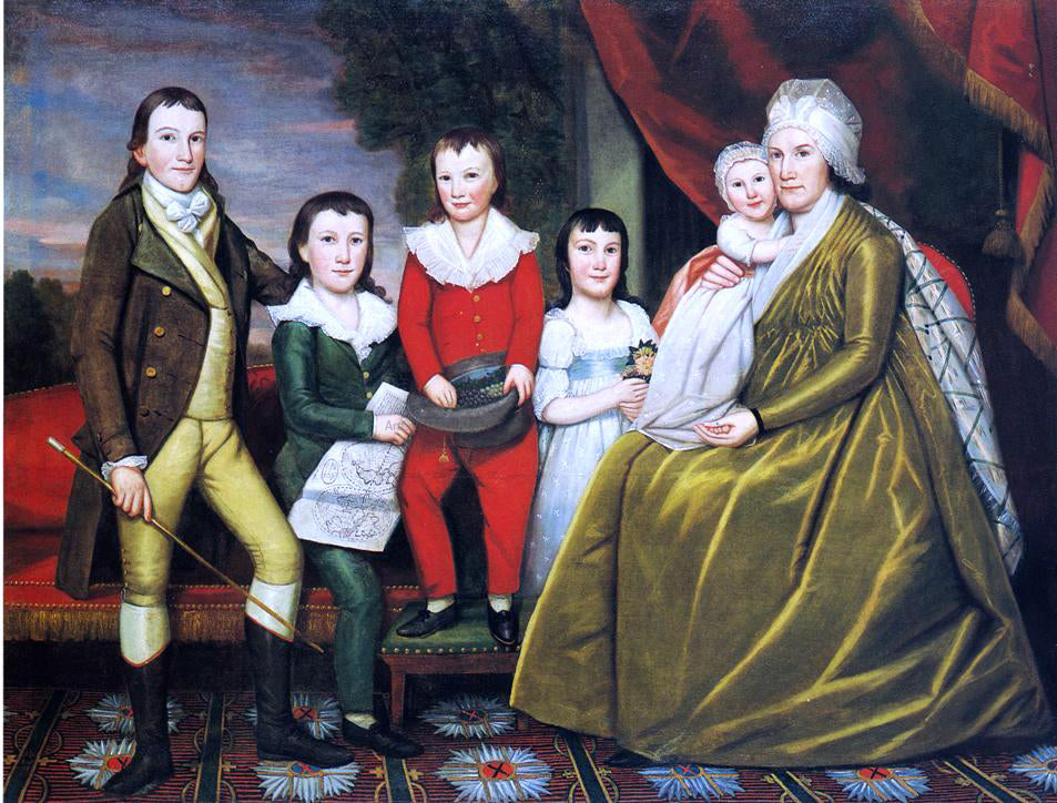  Ralph Earl Mrs. Noah Smith and Her Children - Hand Painted Oil Painting
