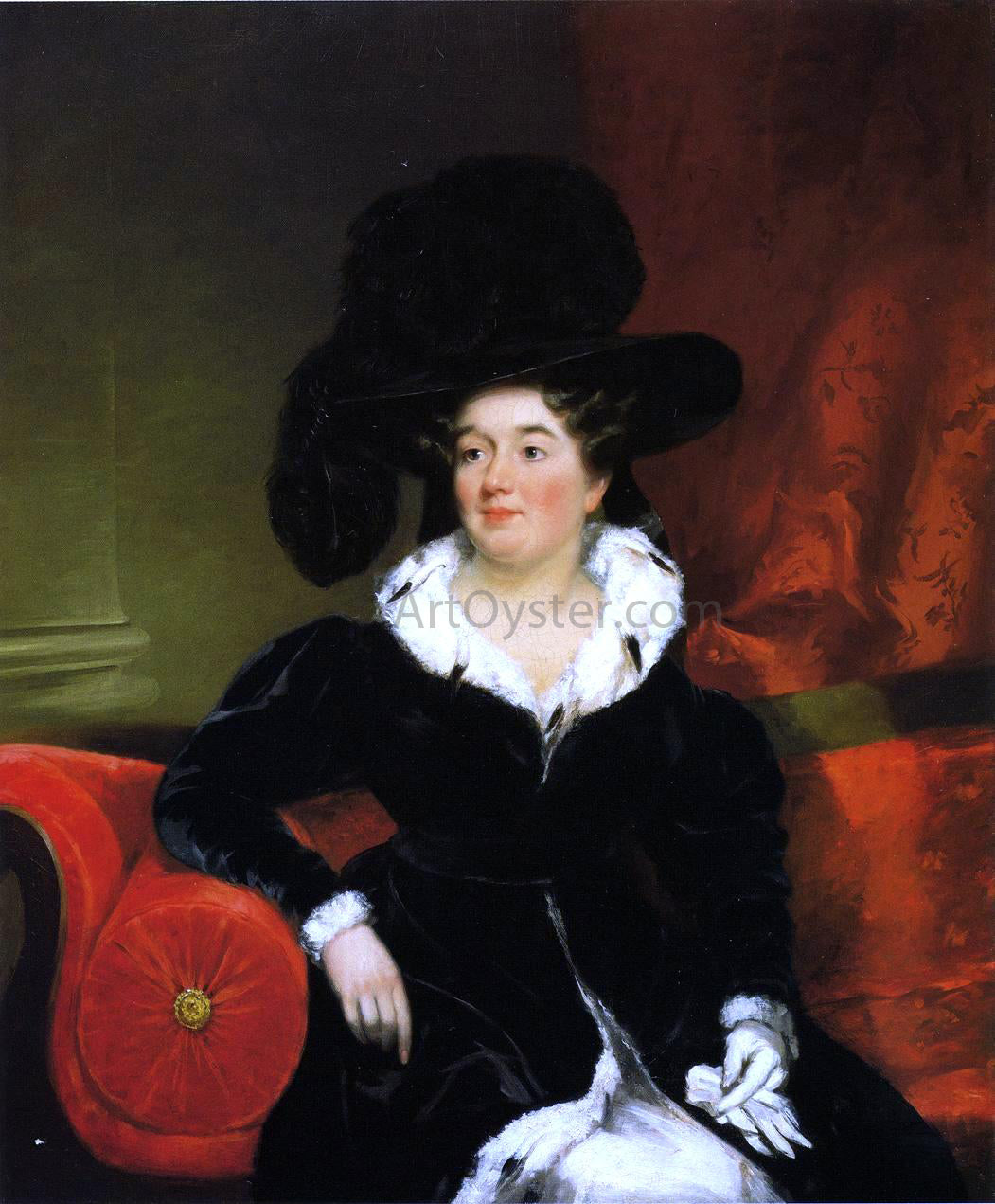  Chester Harding Mrs. Samuel Appleton (Julia Webster) - Hand Painted Oil Painting