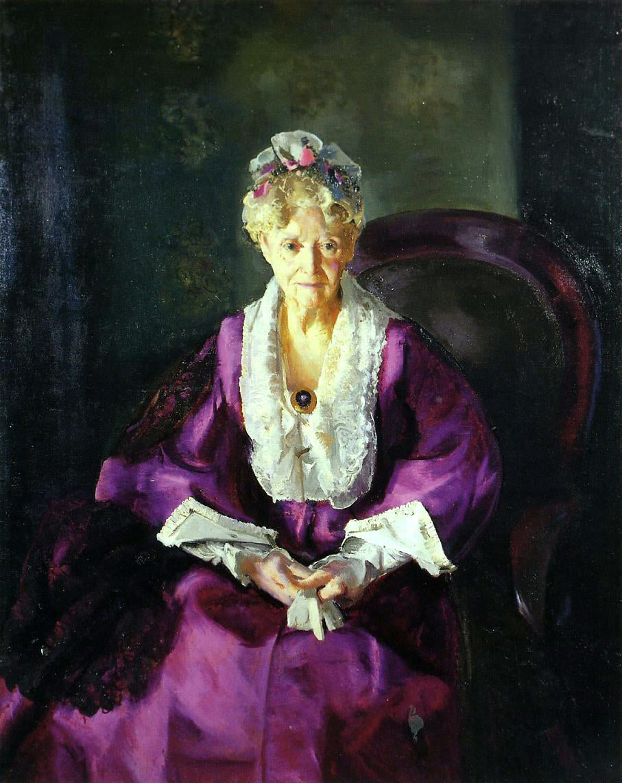 George Wesley Bellows Mrs. T. in Wine Silk - Hand Painted Oil Painting