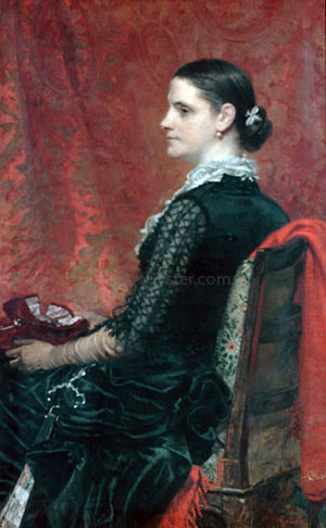 Thomas Hicks Mrs. Thomas Hicks - Hand Painted Oil Painting