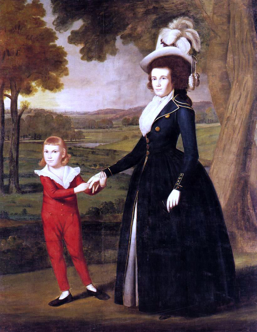  Ralph Earl Mrs. William Moseley and Her Son Charles - Hand Painted Oil Painting