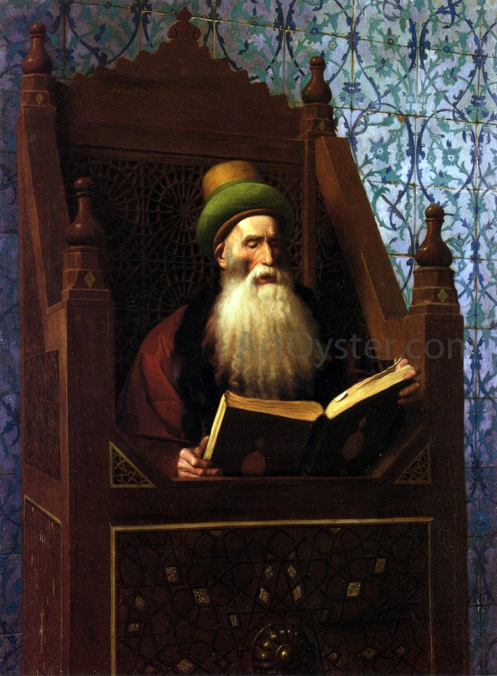 Jean-Leon Gerome Mufti Reading in His Prayer Stool - Hand Painted Oil Painting