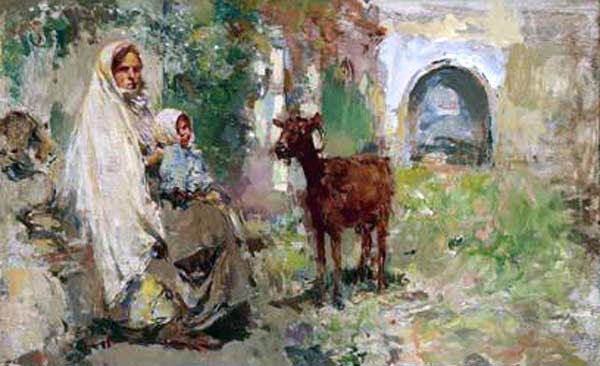 Jose Navarro Llorens Mujer Sentada - Hand Painted Oil Painting