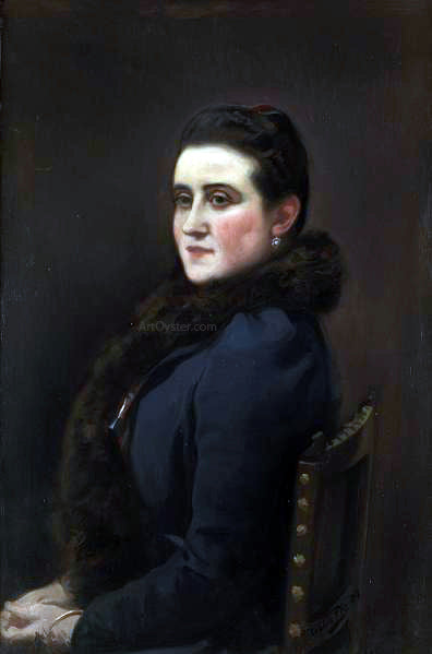 Cecilio Pla y Gallardo Mujer Sentada - Hand Painted Oil Painting