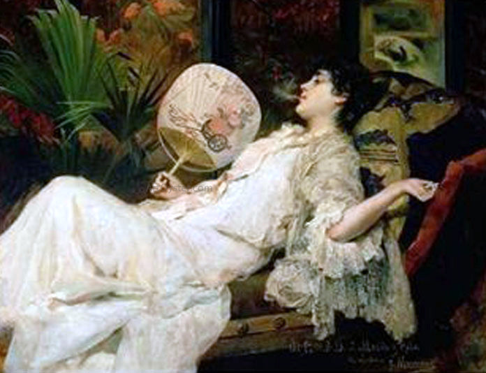 Francisco Masriera Y Manovens Mujer Tumbada - Hand Painted Oil Painting