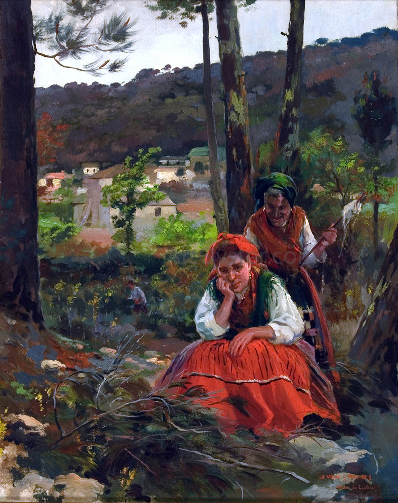 Julio Vila Prades Mujeres en el Campo - Hand Painted Oil Painting