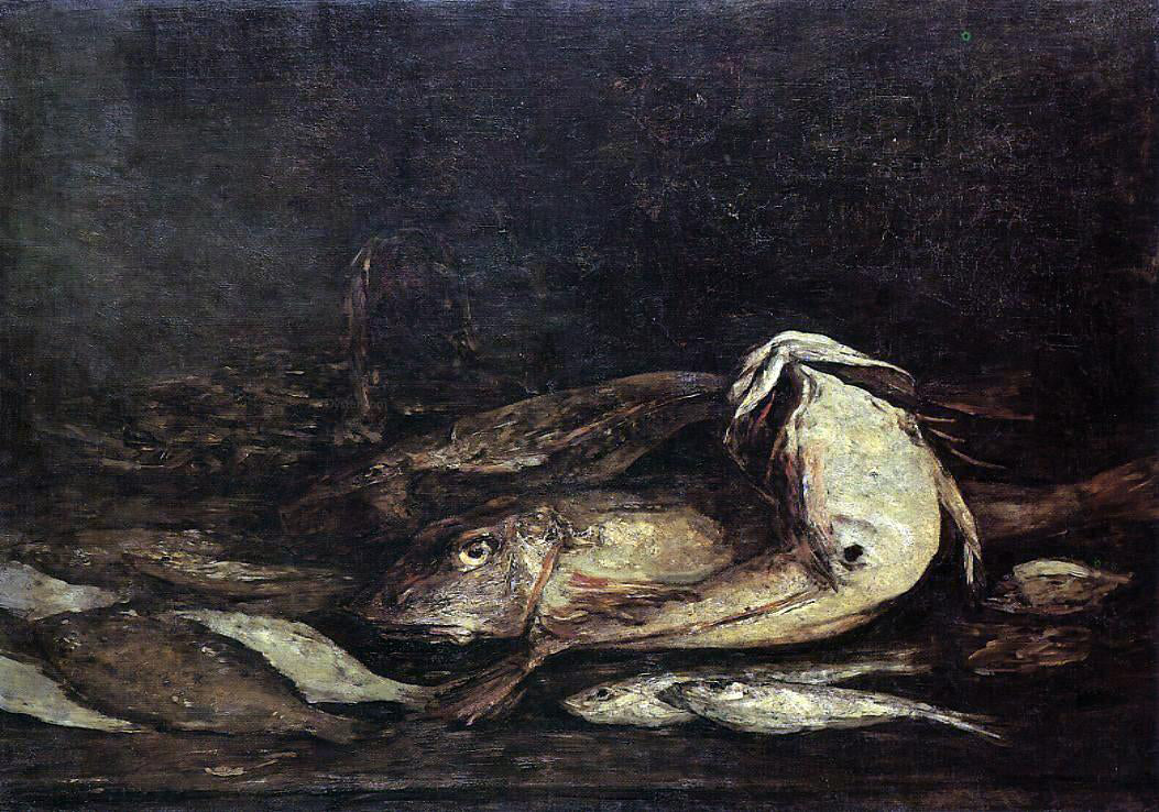 Eugene-Louis Boudin Mullet and Fish - Hand Painted Oil Painting