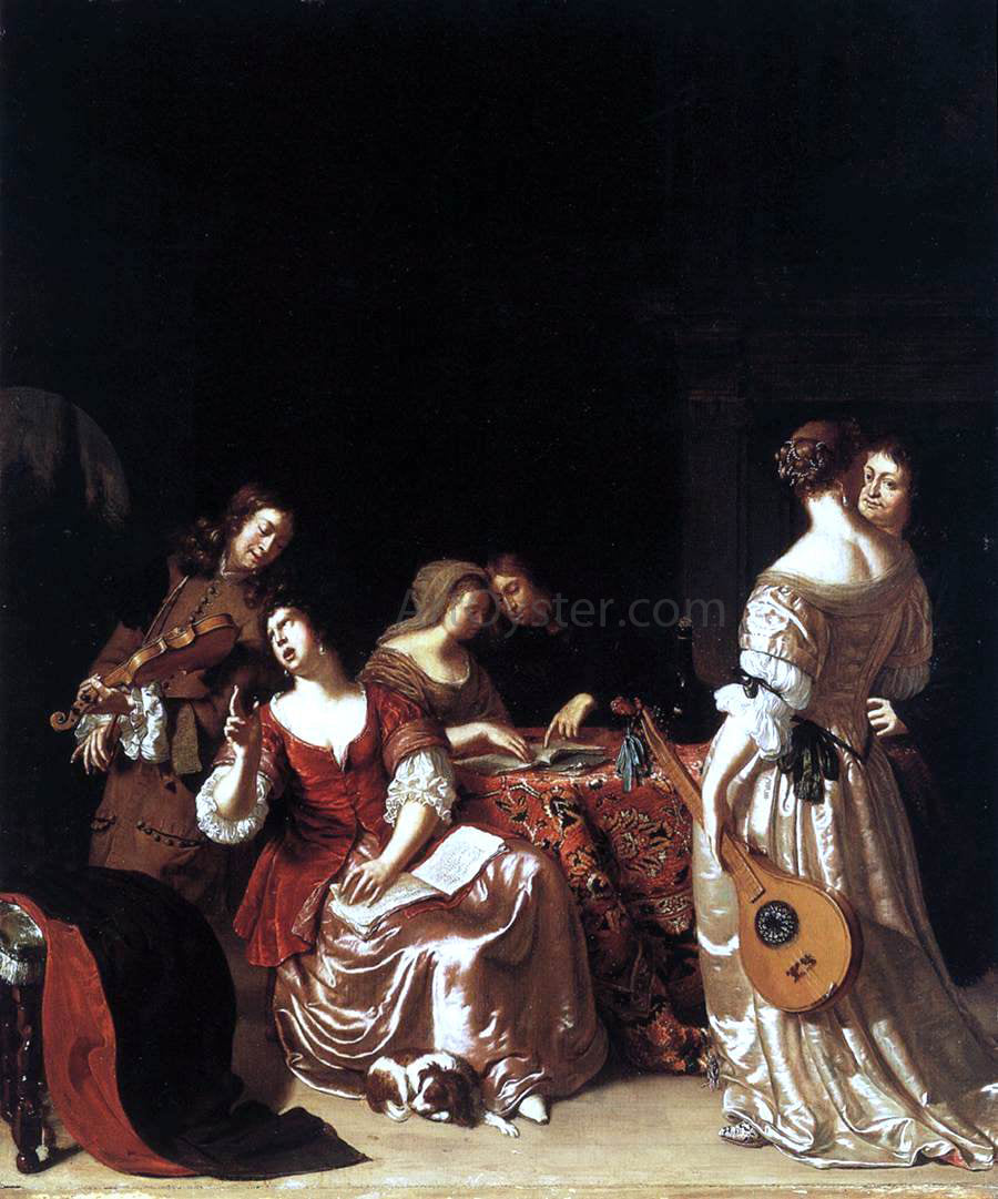 The Elder Frans Van Mieris Musical Company - Hand Painted Oil Painting