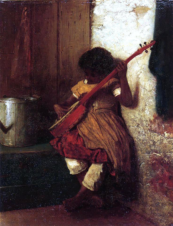Eastman Johnson Musical Instinct - Hand Painted Oil Painting