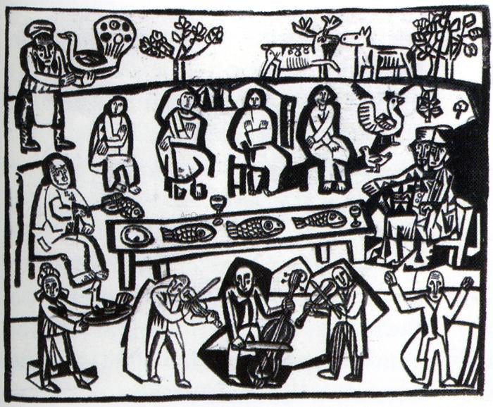 Pavel Filonov Musicians - Hand Painted Oil Painting