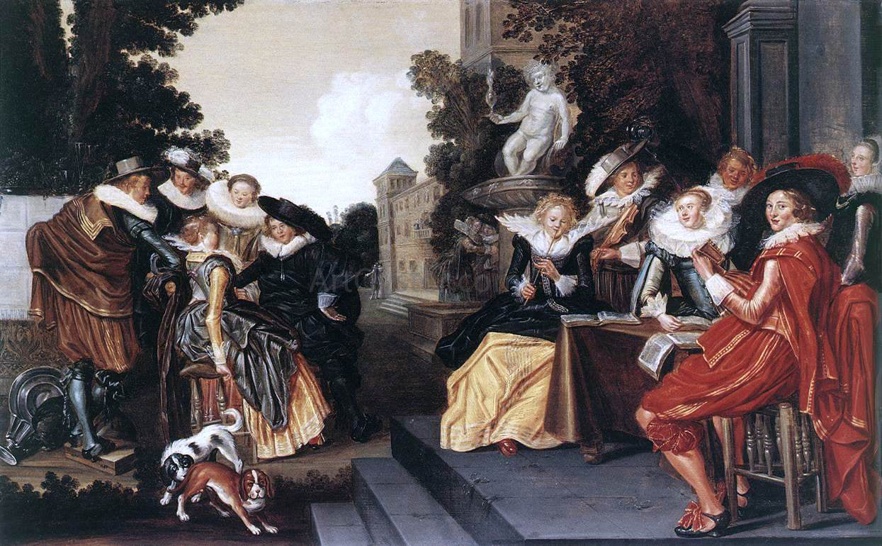 Dirck Hals Music-Making Company on a Terrace - Hand Painted Oil Painting