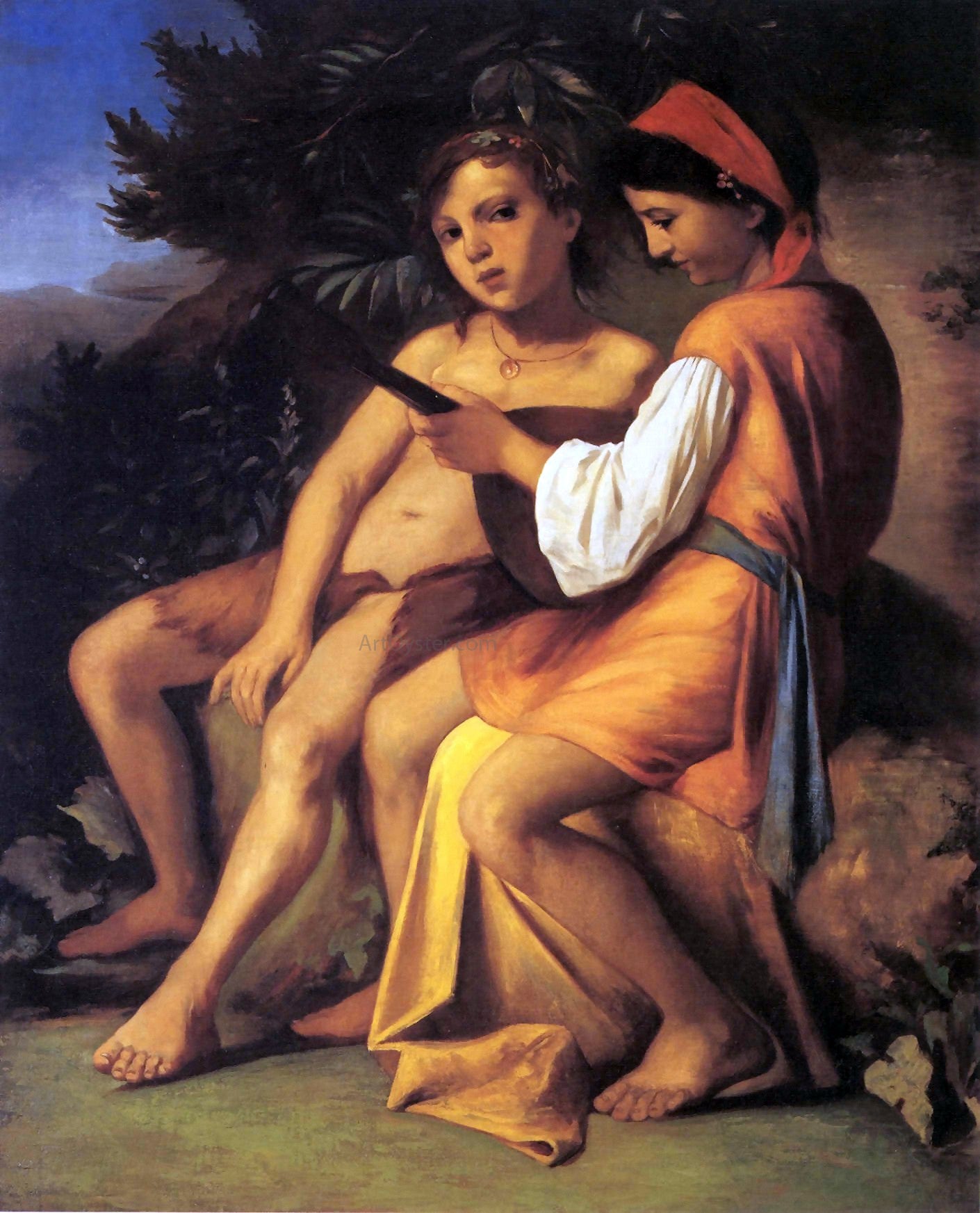 Anselm Friedrich Feuerbach Musizierende Kinder - Hand Painted Oil Painting