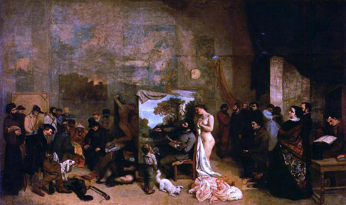 Gustave Courbet My Atelier (also known as Allegory) - Hand Painted Oil Painting