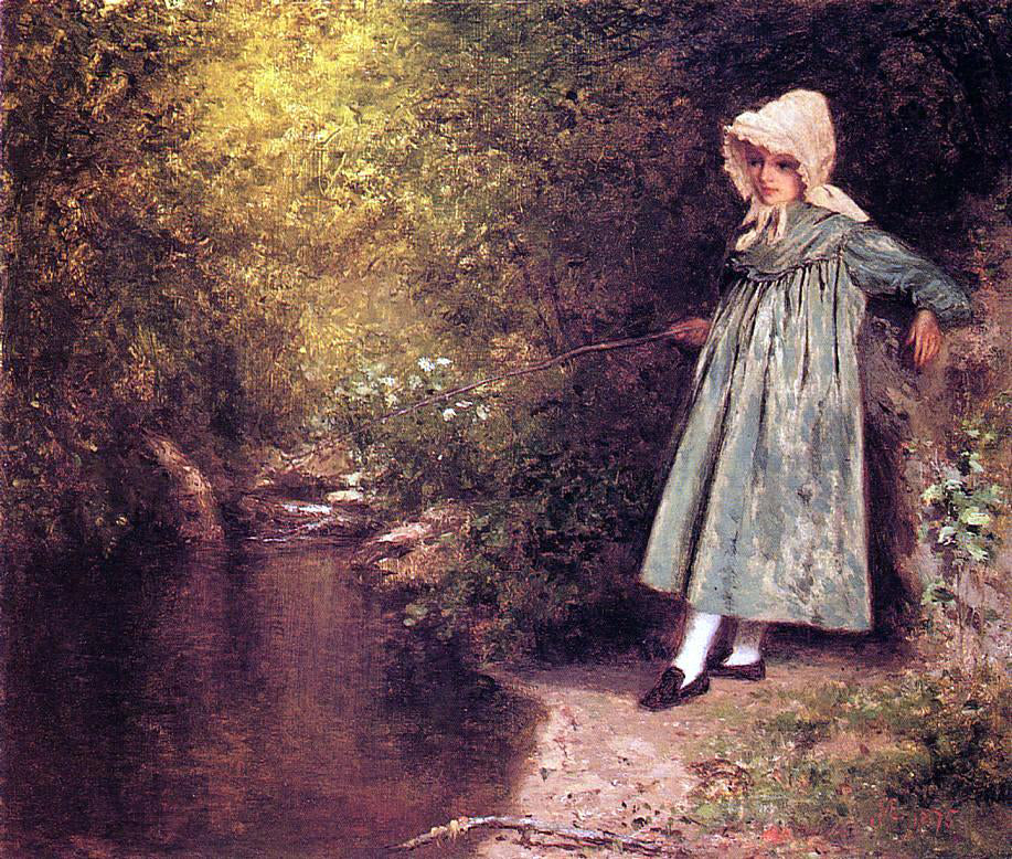Jervis McEntee My Little Fisher Girl - Hand Painted Oil Painting