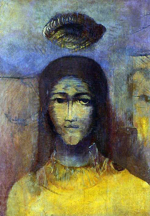 Odilon Redon Mysterious Head - Hand Painted Oil Painting