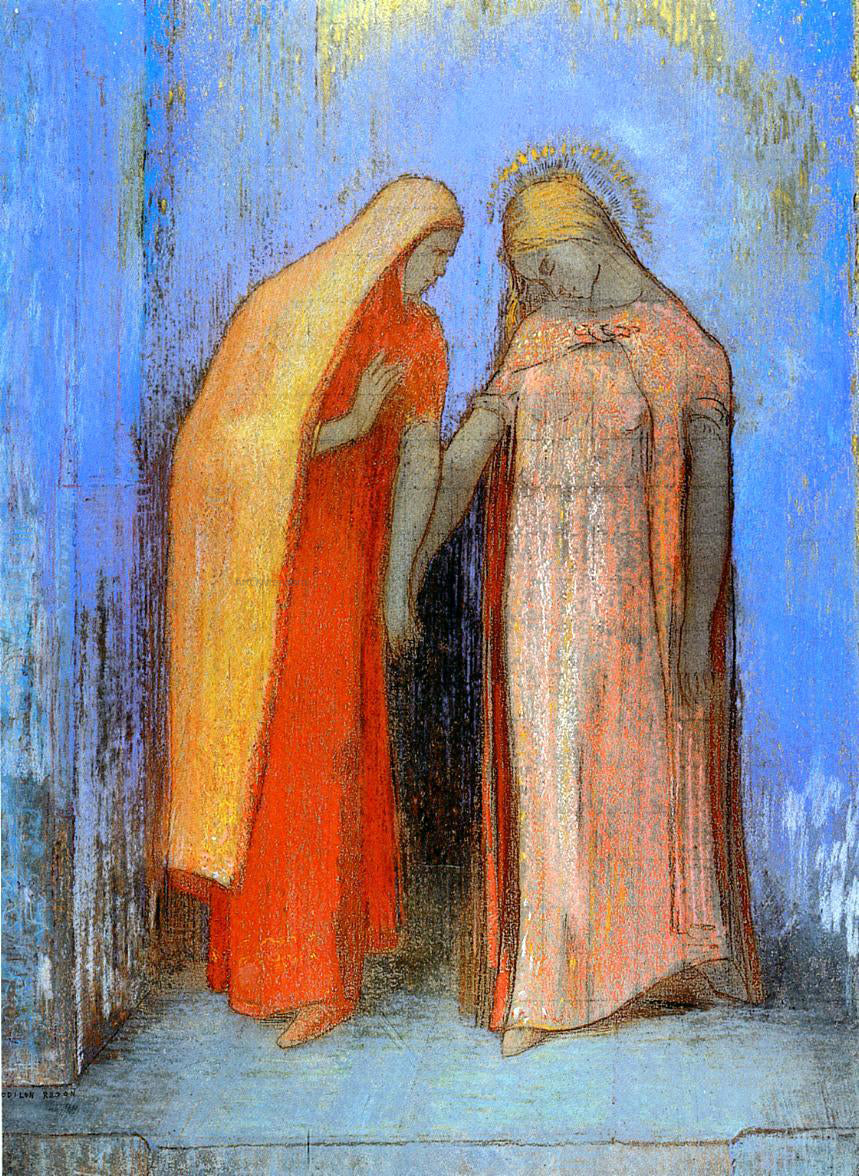 Odilon Redon Mystical Conversation - Hand Painted Oil Painting