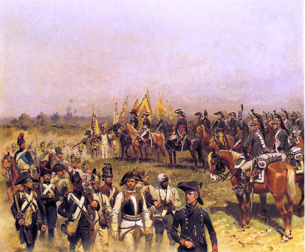 Victor Dubreuil Napoleon Commanding a View of the Prisoners - Hand Painted Oil Painting
