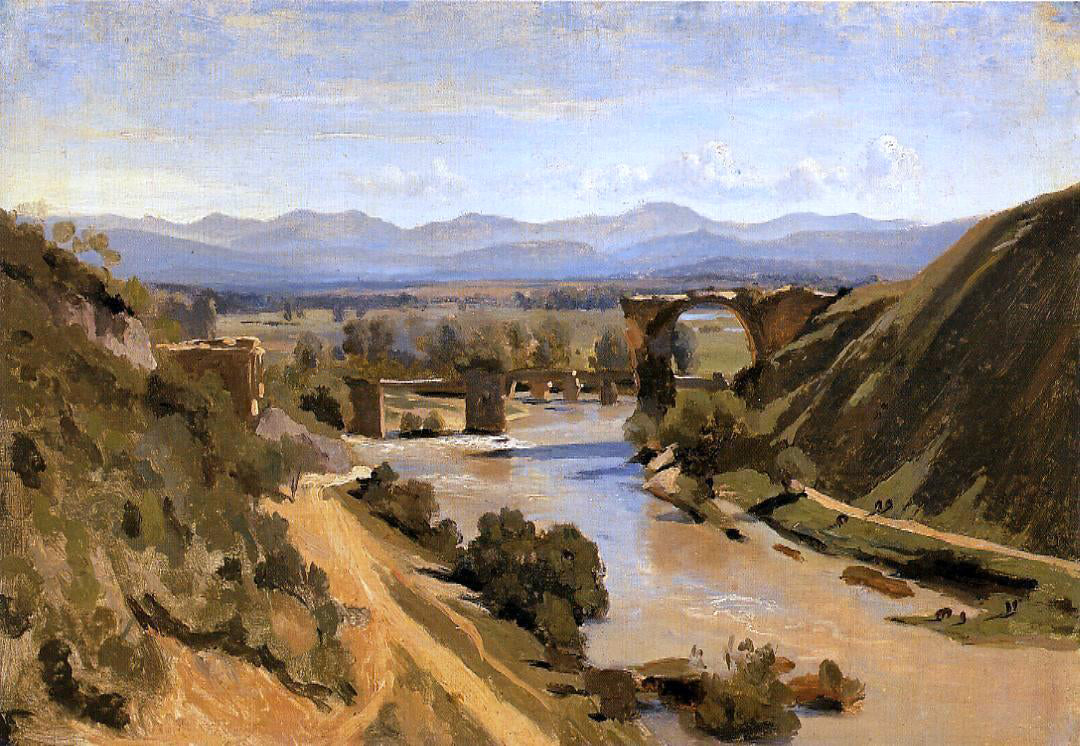 Jean-Baptiste-Camille Corot Narni - The Ponte Augusto over the Nera - Hand Painted Oil Painting