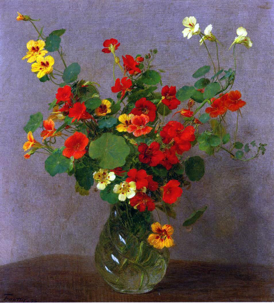 Henri Fantin-Latour Nasturtiums - Hand Painted Oil Painting