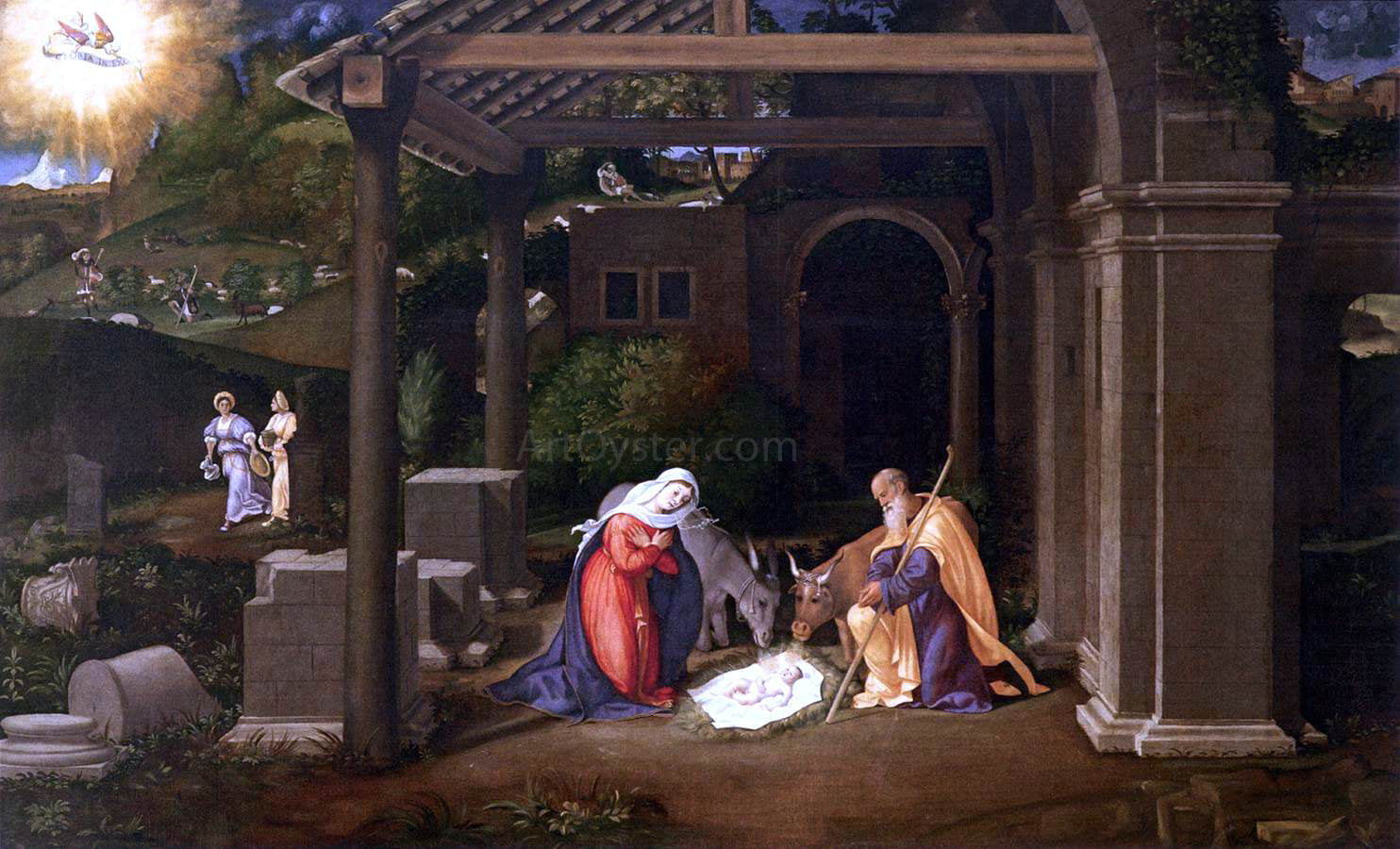  Andrea Previtali Nativity - Hand Painted Oil Painting