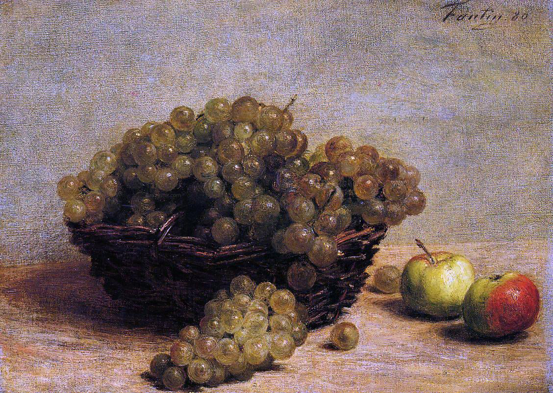 Henri Fantin-Latour Nature Morte: Raisin et Pommes d'Api - Hand Painted Oil Painting