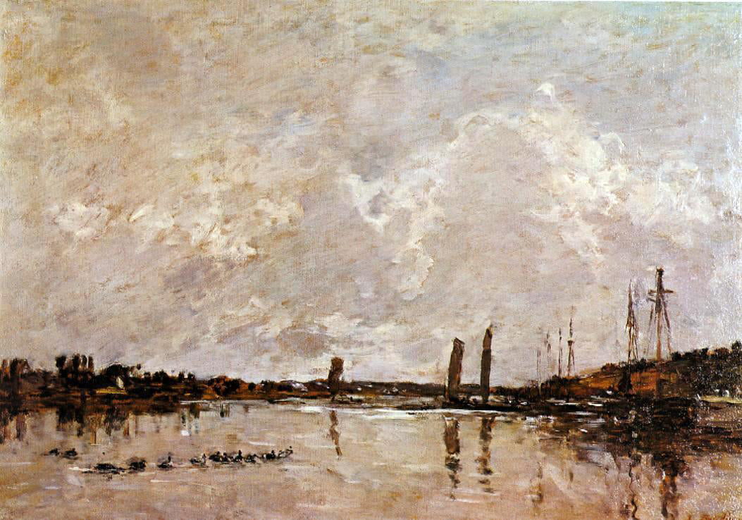 Eugene-Louis Boudin Near Faou - Hand Painted Oil Painting