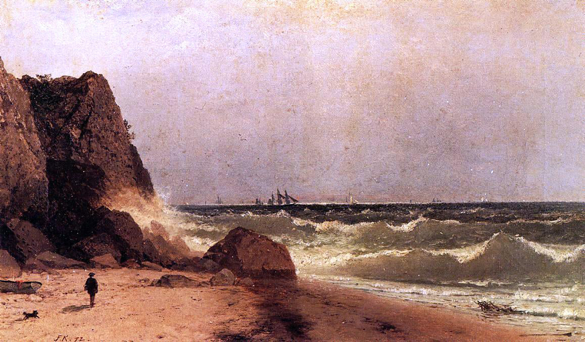 John Frederick Kensett Near Newport, Rhode Island - Hand Painted Oil Painting