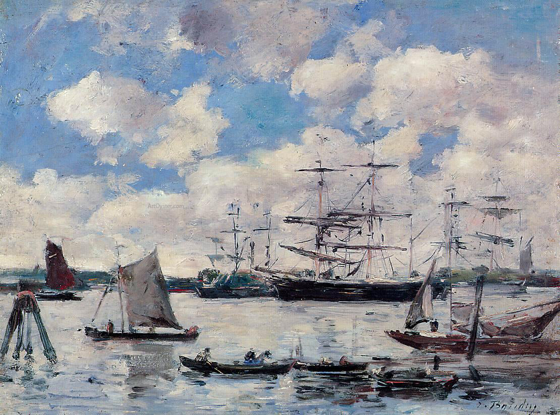 Eugene-Louis Boudin Near Rotterdam - Hand Painted Oil Painting