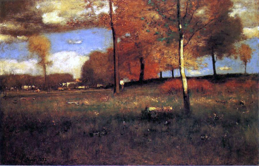 George Inness Near the Village, October - Hand Painted Oil Painting