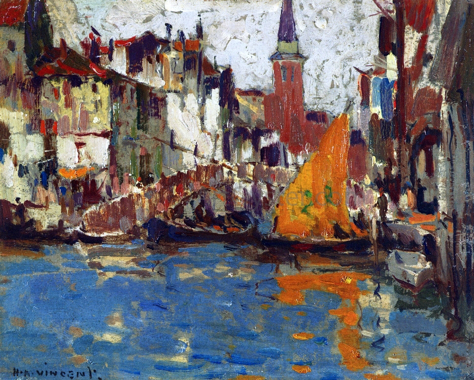 Harry Aiken Vincent Near Venice - Hand Painted Oil Painting
