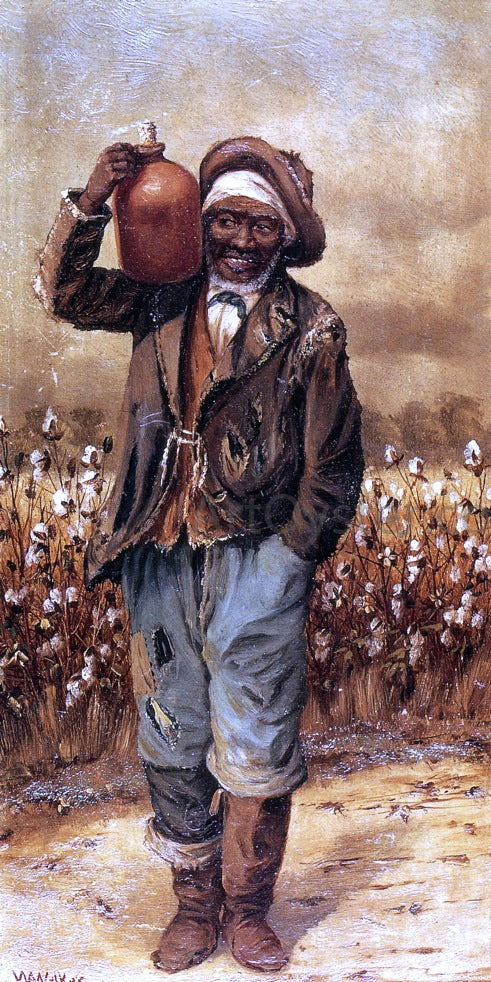 William Aiken Walker Negro Man with Jug on Shoulder - Hand Painted Oil Painting
