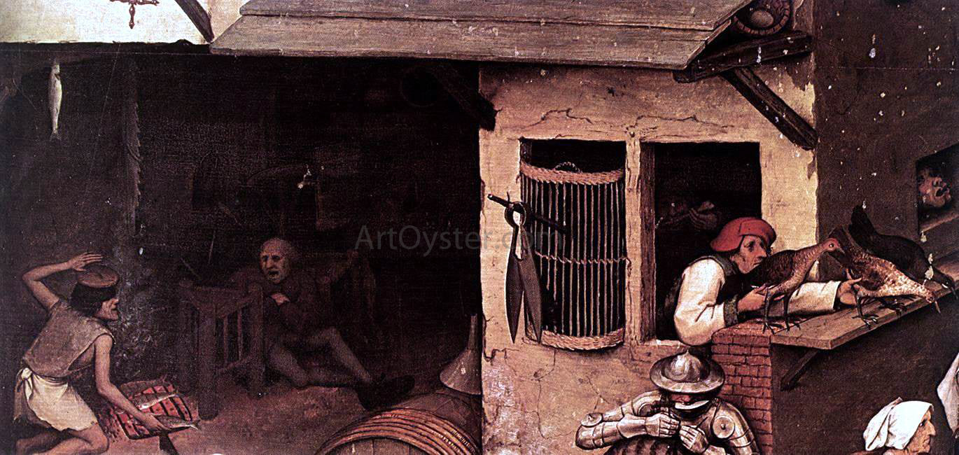 The Elder Pieter Bruegel Netherlandish Proverbs (detail) - Hand Painted Oil Painting