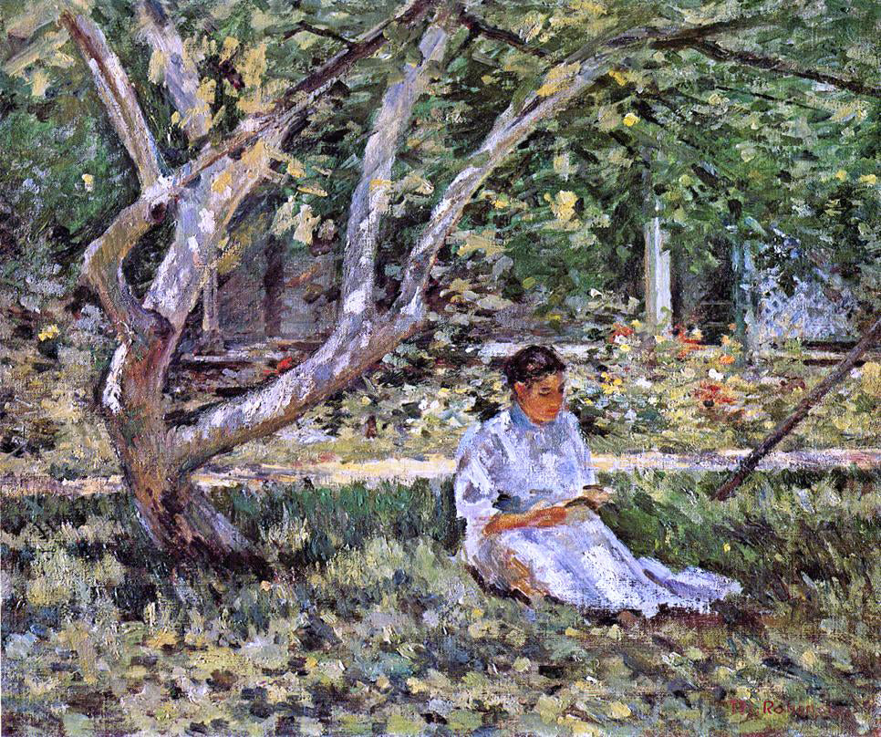 Theodore Robinson Nettie Reading - Hand Painted Oil Painting
