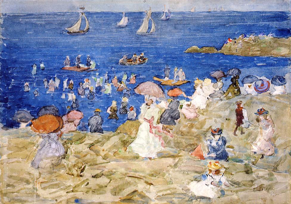  Edward C Leavitt New England Beach Scene - Hand Painted Oil Painting