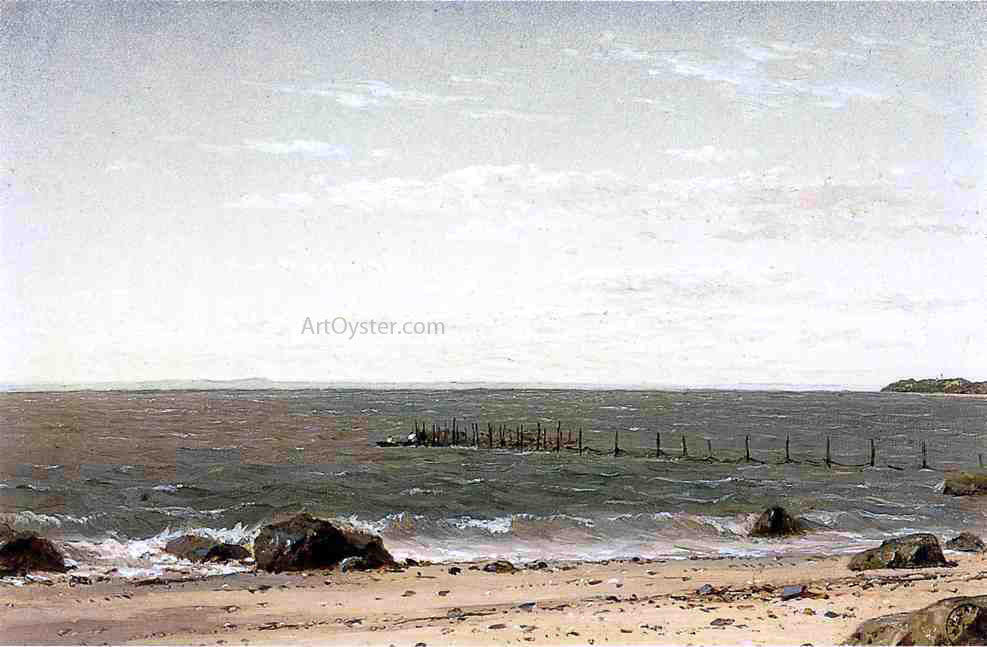 John W Casilear New England Beach Scene - Hand Painted Oil Painting