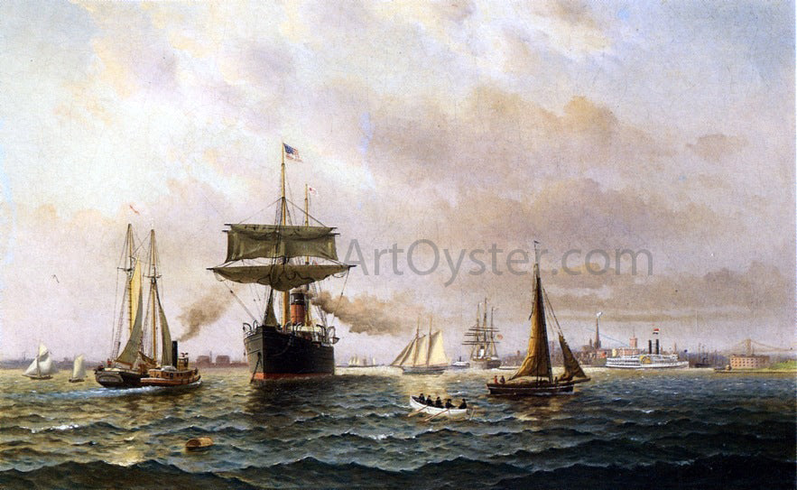 Fred Pansing New York Harbor - Hand Painted Oil Painting