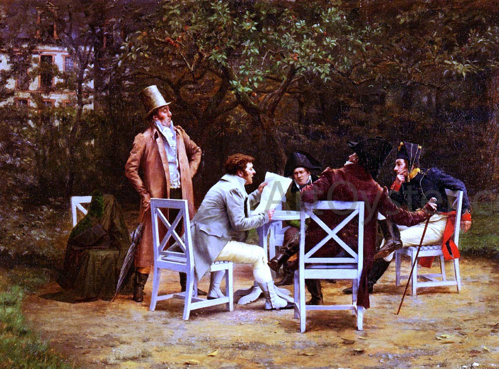 Henri Adolphe Laissement News from the Front - Hand Painted Oil Painting