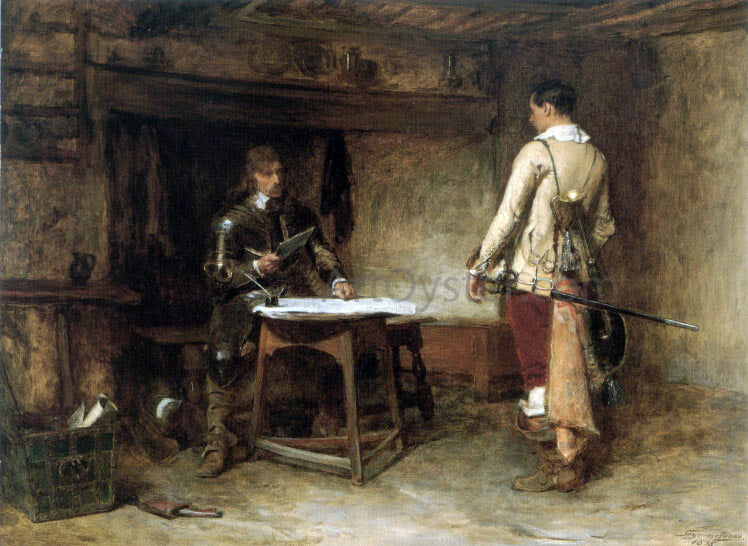 John Seymour Lucas News from the Front - Hand Painted Oil Painting