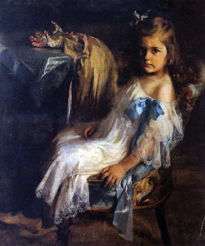 Julio Vila Prades Nina Sentada - Hand Painted Oil Painting