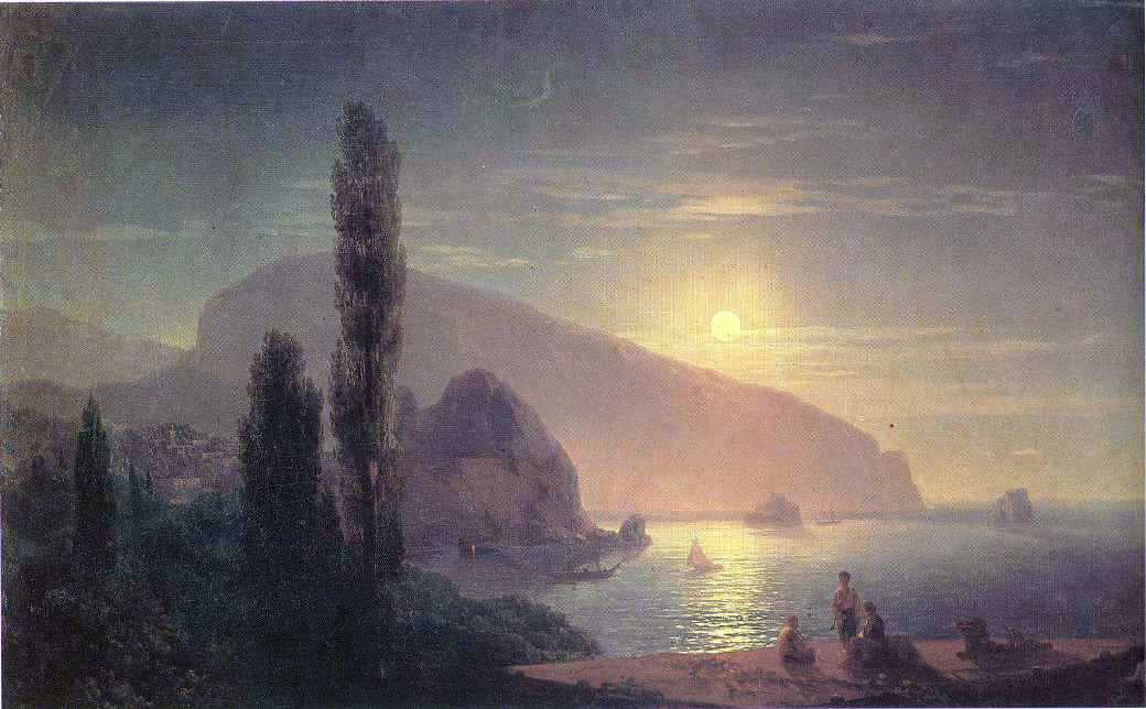 Ivan Constantinovich Aivazovsky Night at Crimea, View on Aiudag - Hand Painted Oil Painting