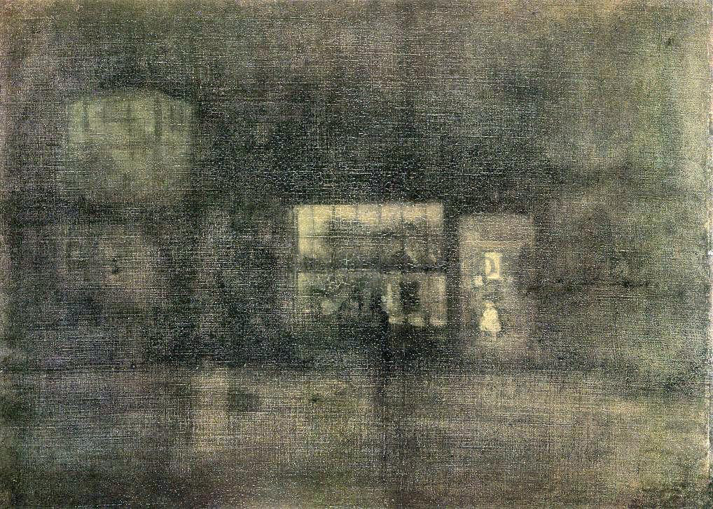 James McNeill Whistler Nocturne: Black and Gold - The Rag Shop, Chelsea - Hand Painted Oil Painting
