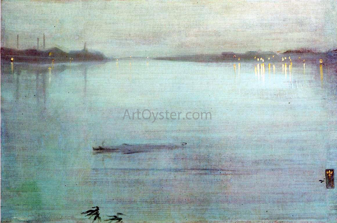 James McNeill Whistler Nocturne: Blue and Silver - Cremorne Lights - Hand Painted Oil Painting