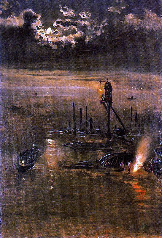 Antonio Munoz Degrain Nocturno Veneciano - Hand Painted Oil Painting