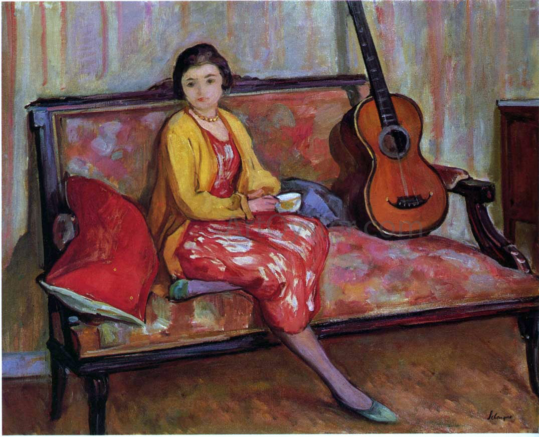  Henri Lebasque Nono and a Guitar - Hand Painted Oil Painting