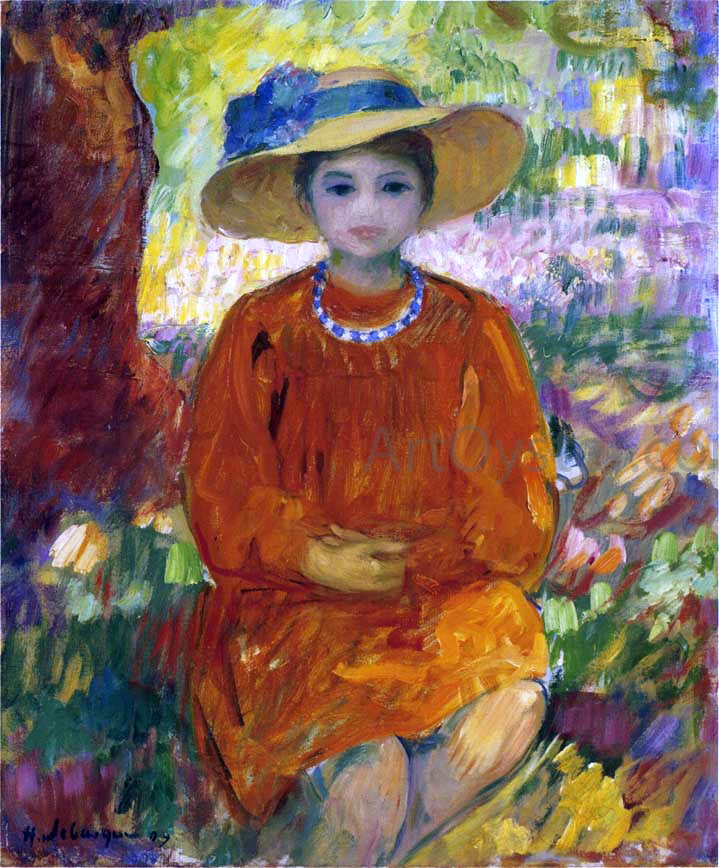 Henri Lebasque Nono in a Hat - Hand Painted Oil Painting