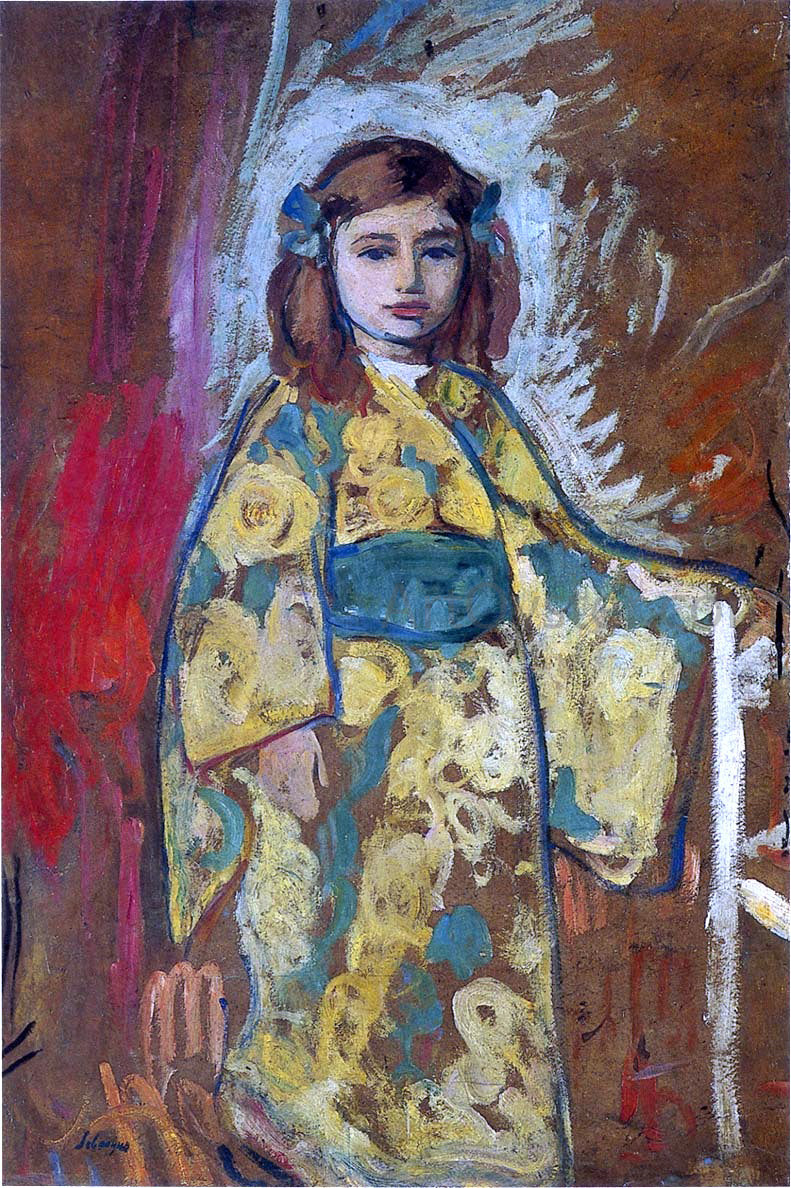 Henri Lebasque Nono in a Japanese Robe - Hand Painted Oil Painting